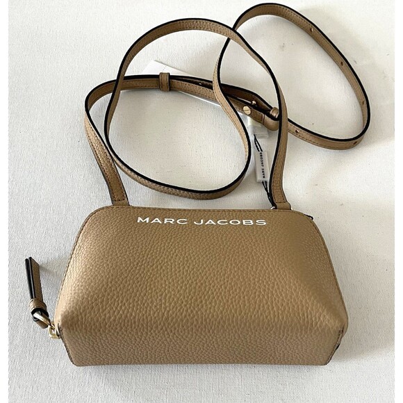 New Marc Jacobs Small Crossbody Pouch Pebble Leather Iced Coffee - Picture 3 of 5